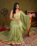 Pastel Green Pure Maheswari Silk Cotton Handloom Saree
