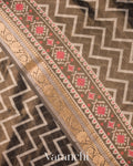 Deep Coffee Brown Patola Printed Pure Silk Cotton Tissue Saree 