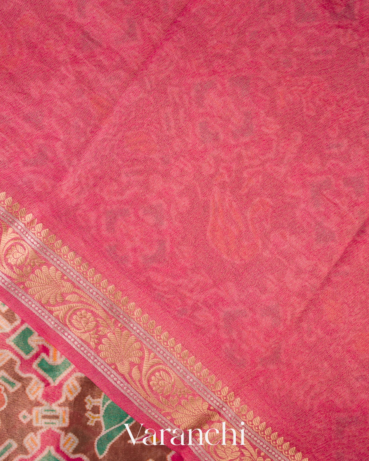Cocoa Brown Patola Printed Pure Silk Cotton Tissue Saree