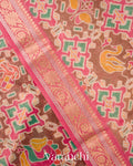 Cocoa Brown Patola Printed Pure Silk Cotton Tissue Saree