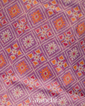 Soft Lavender-Purple Patola Printed Pure Silk Cotton Tissue Saree 