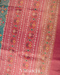 Turquoise Green Patola Printed Pure Silk Cotton Tissue Saree