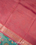 Turquoise Green Patola Printed Pure Silk Cotton Tissue Saree