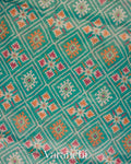 Turquoise Green Patola Printed Pure Silk Cotton Tissue Saree