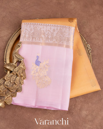 Sandalwood Pure Kanchipuram Silk Handloom Saree