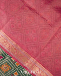 Sage Bottle Green Patola Printed Pure Silk Cotton Tissue Saree