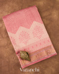 Light Pink Digital Printed Pure Silk Cotton Tissue Saree