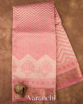 Light Pink Digital Printed Pure Silk Cotton Tissue Saree