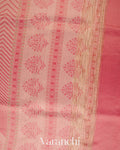 Light Pink Digital Printed Pure Silk Cotton Tissue Saree