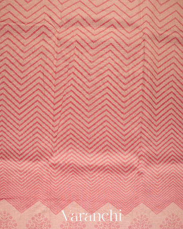 Light Pink Digital Printed Pure Silk Cotton Tissue Saree