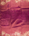 Wine Pink Floral Printed Pure Silk Cotton Tissue Saree 