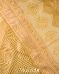 Buttercream Yellow Digital Printed Pure Silk Cotton Tissue Saree