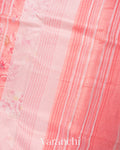 Baby Pink Printed Pure Silk Linen Saree