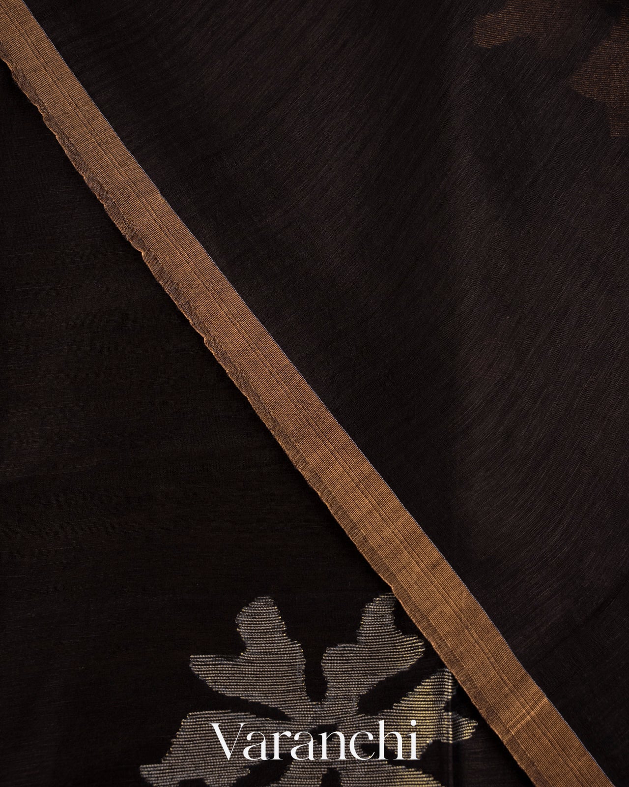 Black Jamdani Pure Silk Linen Handloom Saree