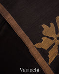Black Jamdani Pure Silk Linen Handloom Saree