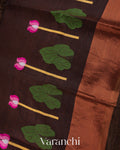 Black Jamdani Pure Silk Linen Handloom Saree