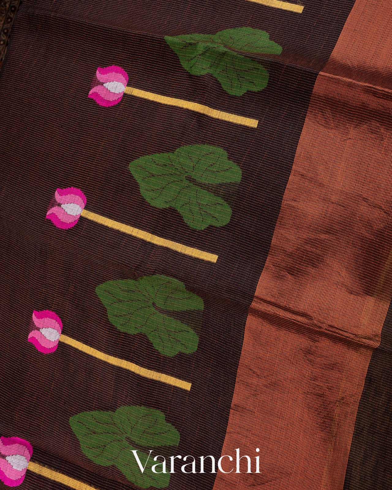 Black Jamdani Pure Silk Linen Handloom Saree