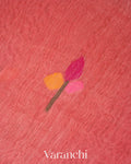 Blush Pink Jamdani Pure Silk Linen Handloom Saree 
