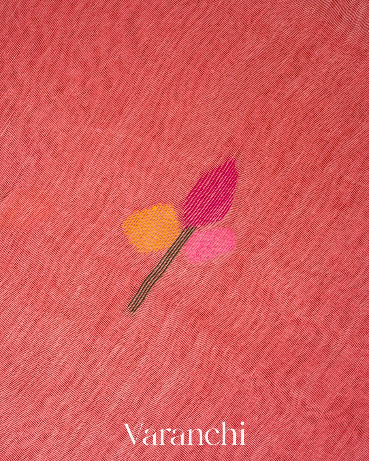 Blush Pink Jamdani Pure Silk Linen Handloom Saree 