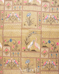 Ivory All-Over Embroidered Pure Silk Linen Saree