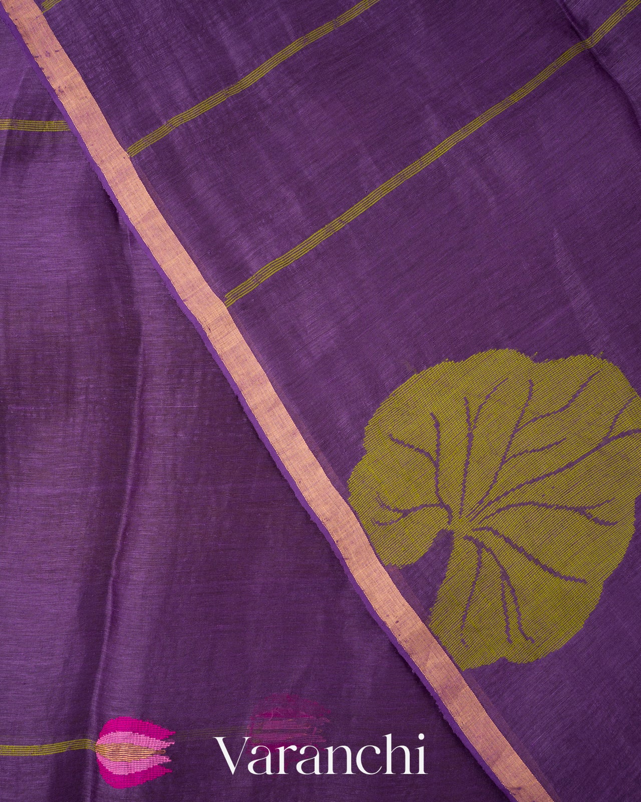 Plum Purple Jamdani Pure Silk Linen Handloom Saree