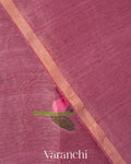 Deep Onion Pink Jamdani Pure Silk Linen Handloom Saree 
