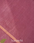 Deep Onion Pink Jamdani Pure Silk Linen Handloom Saree 