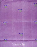 Lavender Lilac Jamdani Pure Silk Linen Handloom Saree
