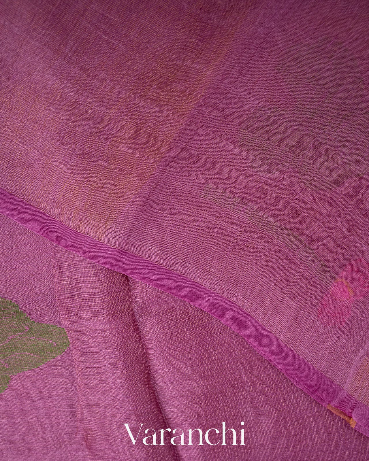 Light Purple Jamdani Pure Tissue Silk Linen Handloom Saree