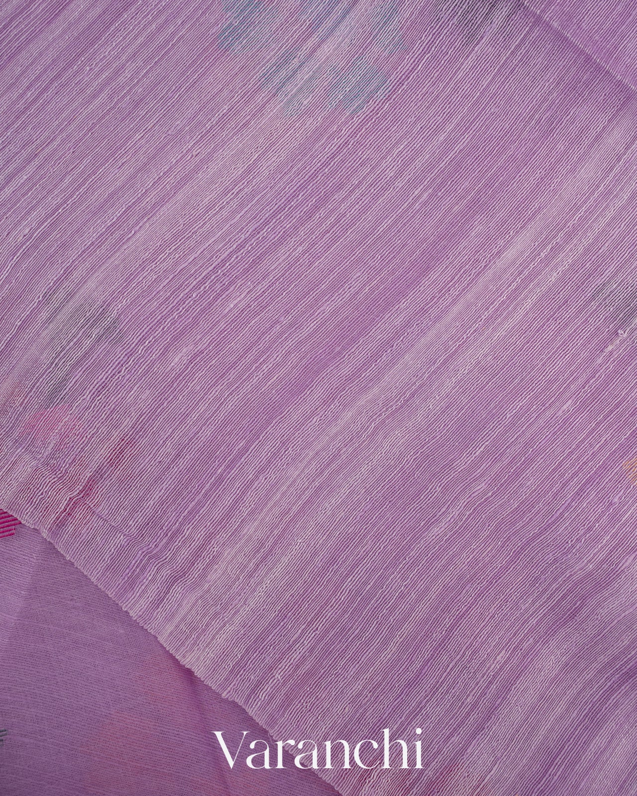 Lilac Jamdani Pure Silk Linen Handloom Saree