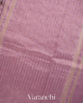 Soft Lilac All-Over Embroidered Pure Silk Linen Saree