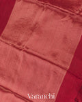 Rust Maroon Jamdani Pure Silk Linen Handloom Saree