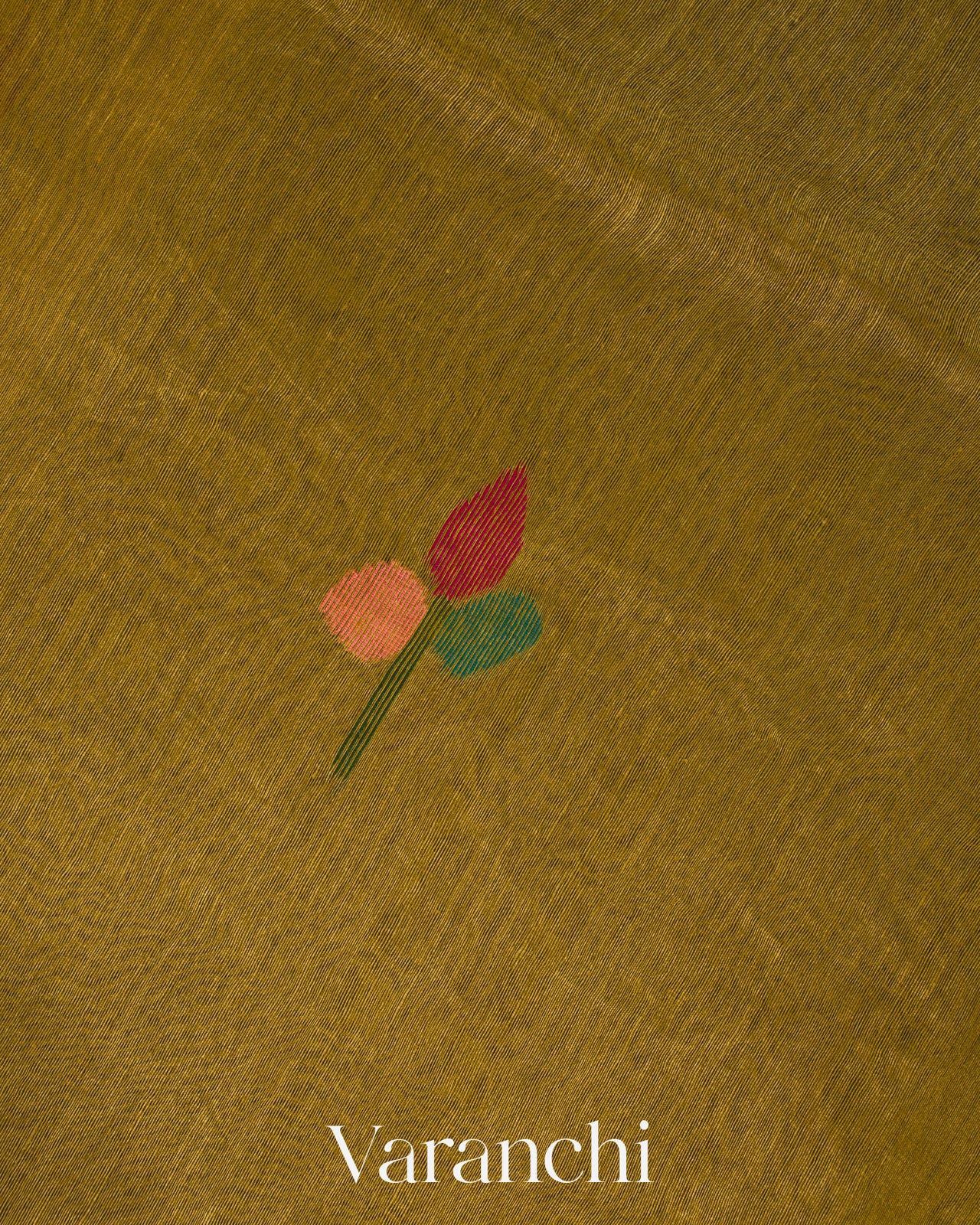 Mehandi Green  Jamdani Pure Silk Linen Handloom Saree 