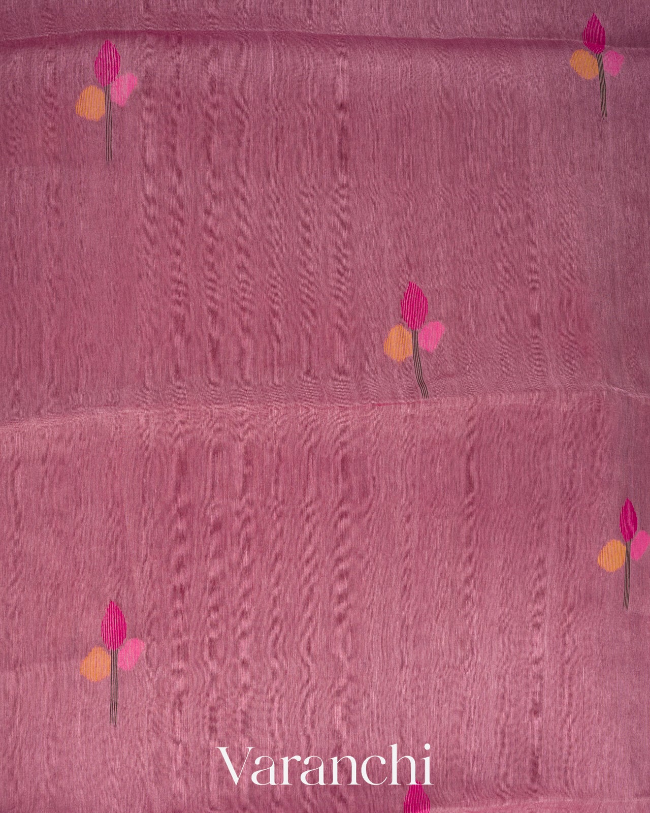 Onion Pink Jamdani Pure Silk Linen Handloom Saree 