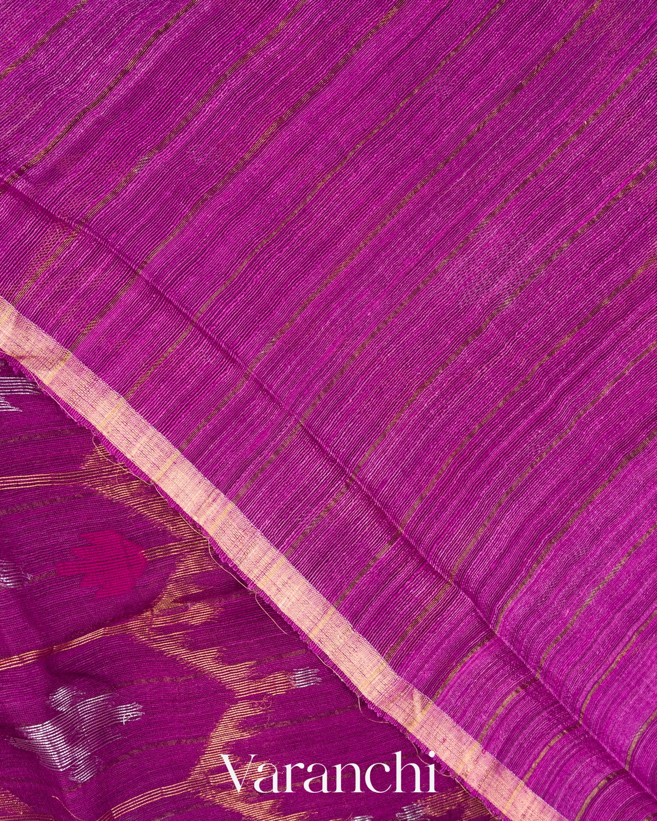 Orchid Purple Dhakai Jamdani Pure Muslin Silk Handloom Saree