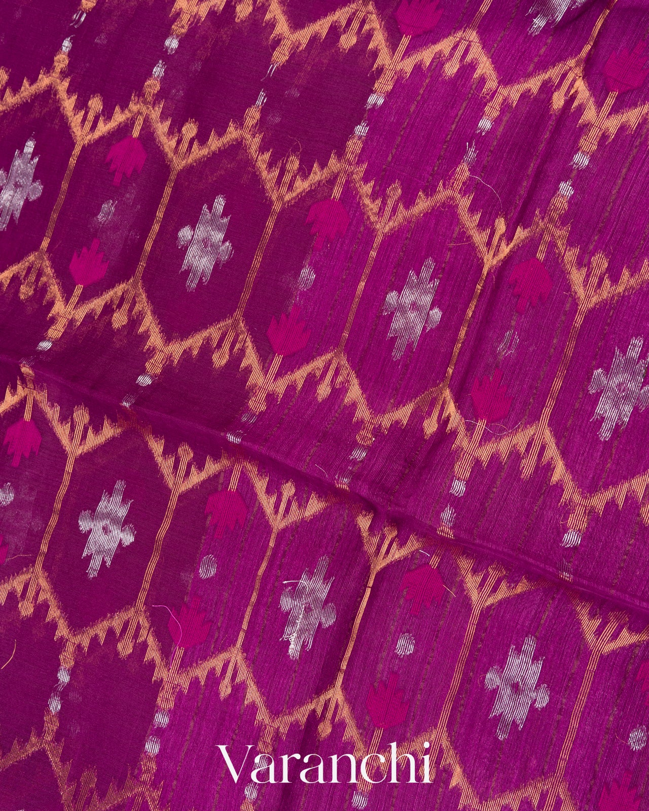 Orchid Purple Dhakai Jamdani Pure Muslin Silk Handloom Saree