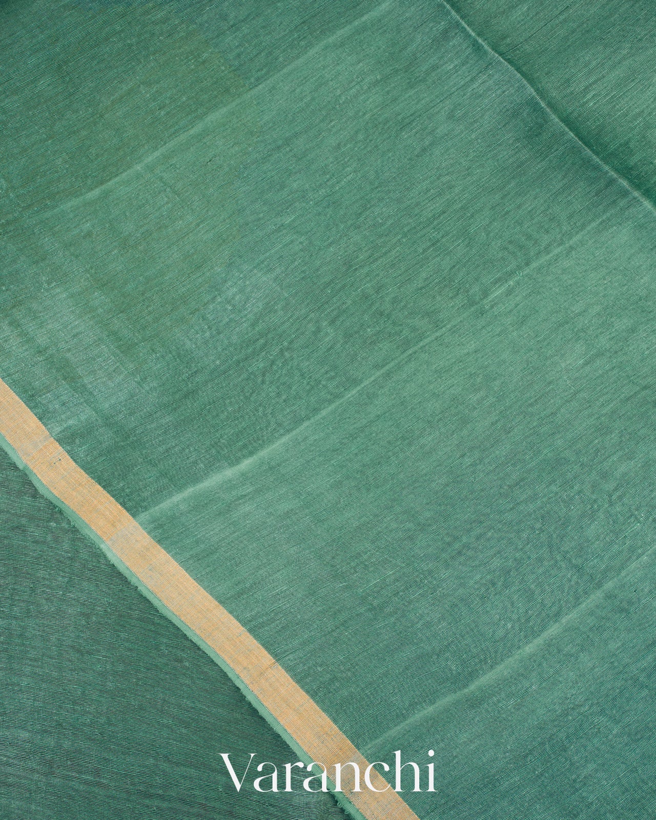 Sea Green Jamdani Pure Silk Linen Handloom Saree 