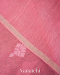 Baby Pink Dhakai Jamdhani Pure Muslin Silk Handloom Saree