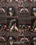 Black All-Over Embroidered Pure Silk Linen Saree