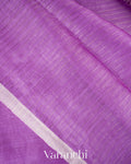 Lavender Mauve Jamdani Pure Silk Linen Handloom Saree