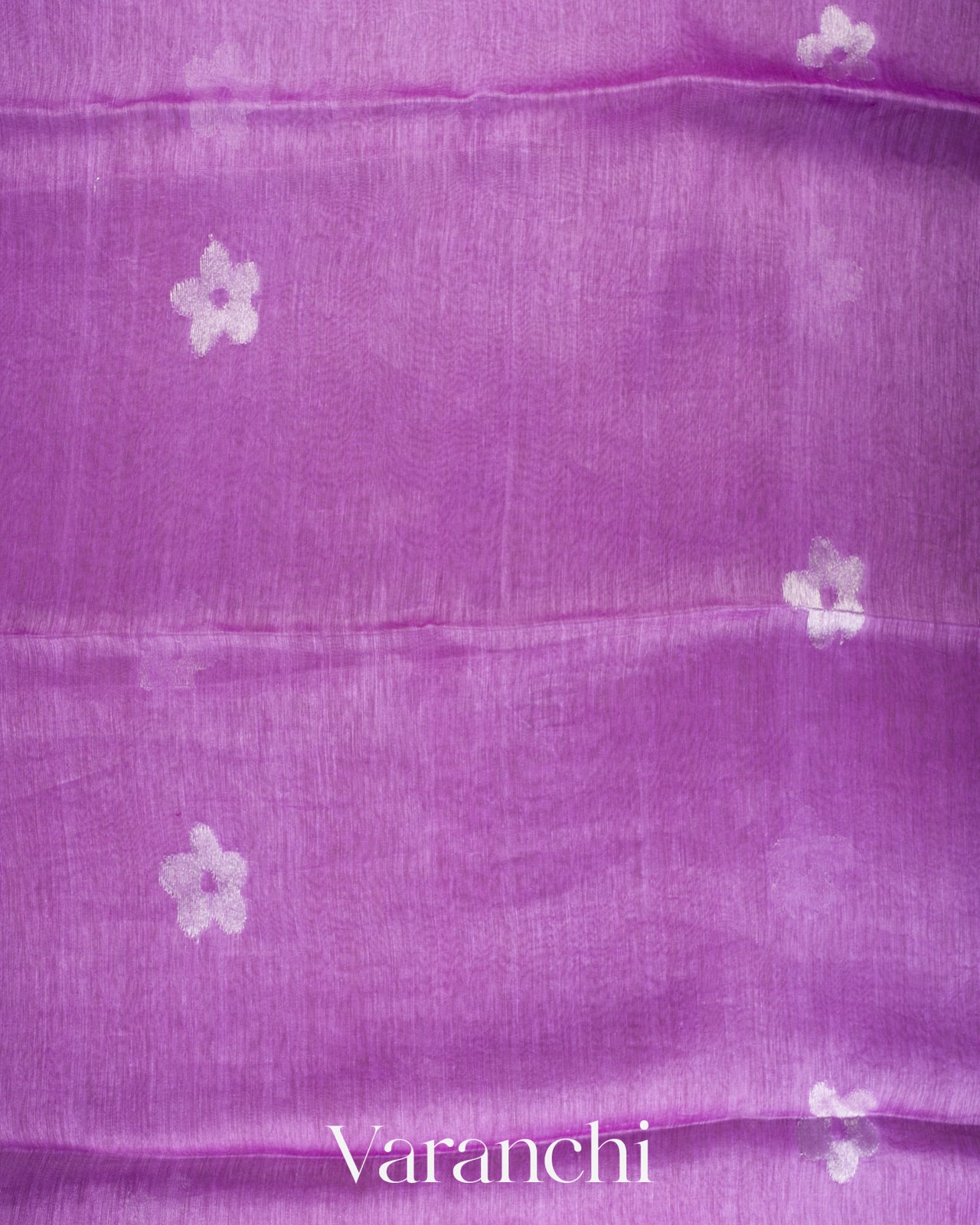 Lavender Mauve Jamdani Pure Silk Linen Handloom Saree