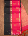 Soft Black Pure Soft Silk Handloom Saree