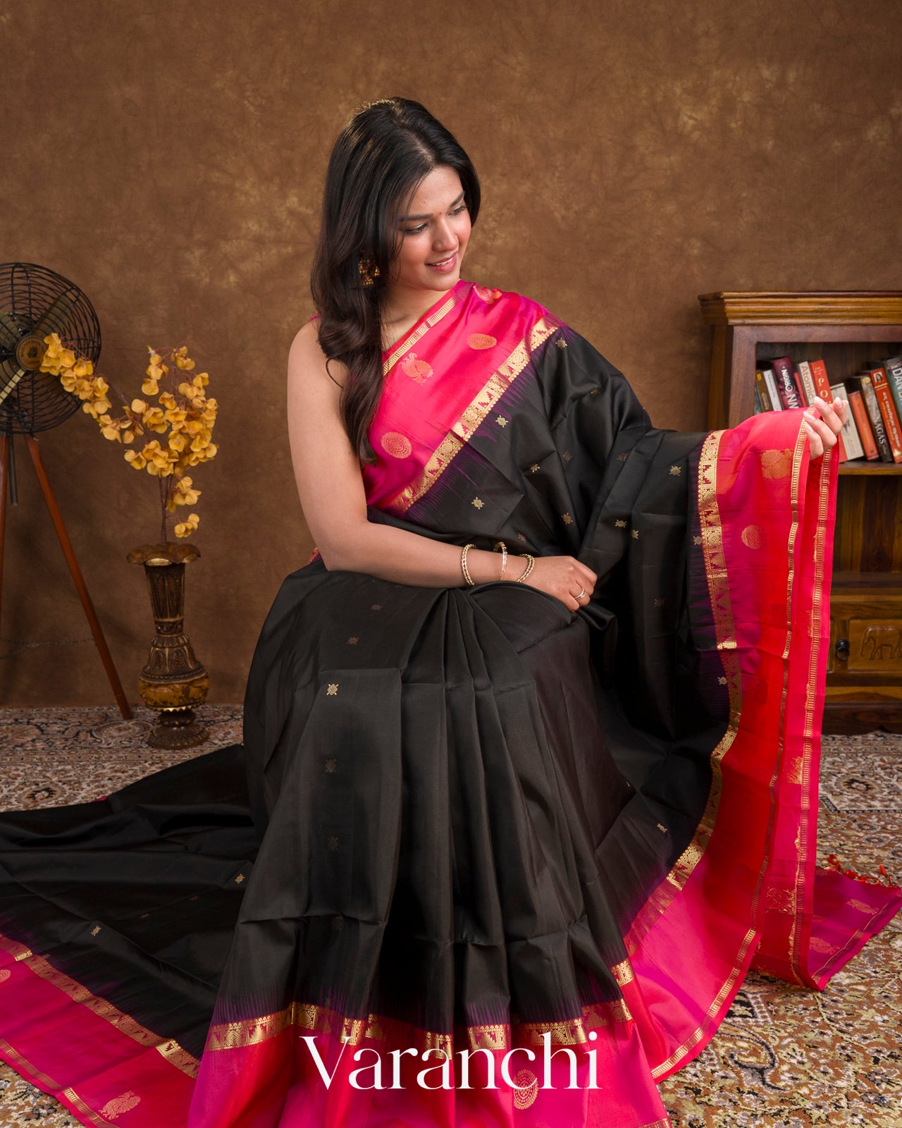 Soft Black Pure Soft Silk Handloom Saree