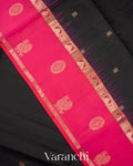 Soft Black Pure Soft Silk Handloom Saree
