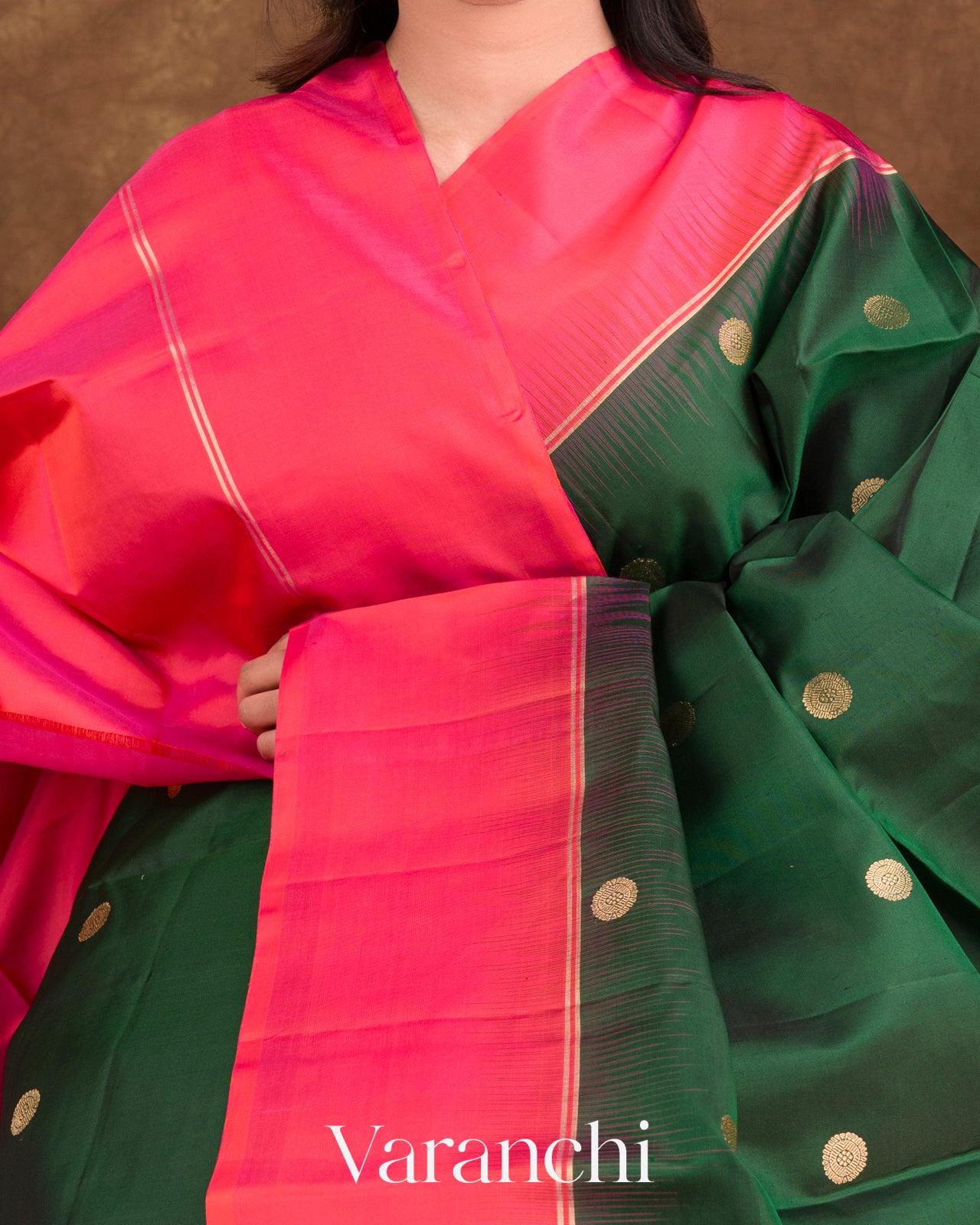 Deep Green Pure Soft Silk Handloom Saree