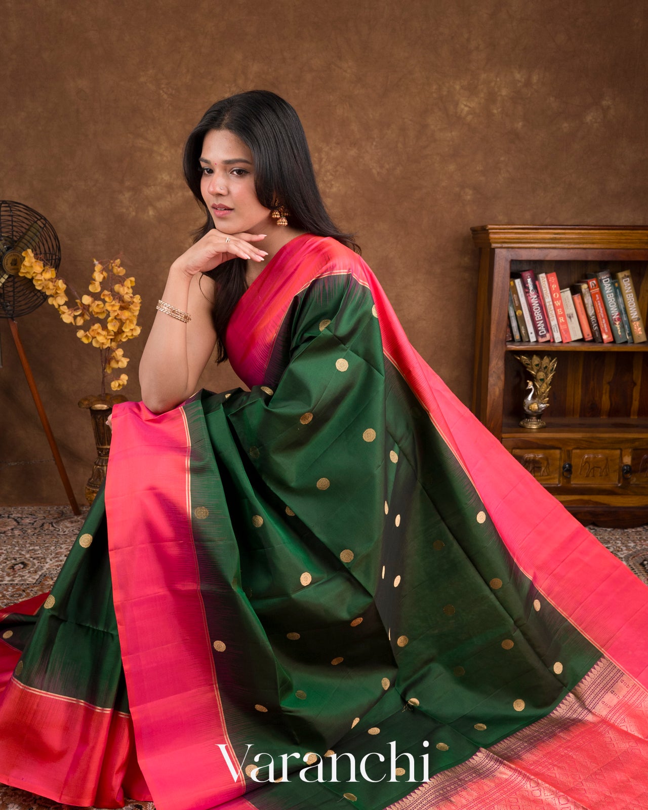 Deep Green Pure Soft Silk Handloom Saree