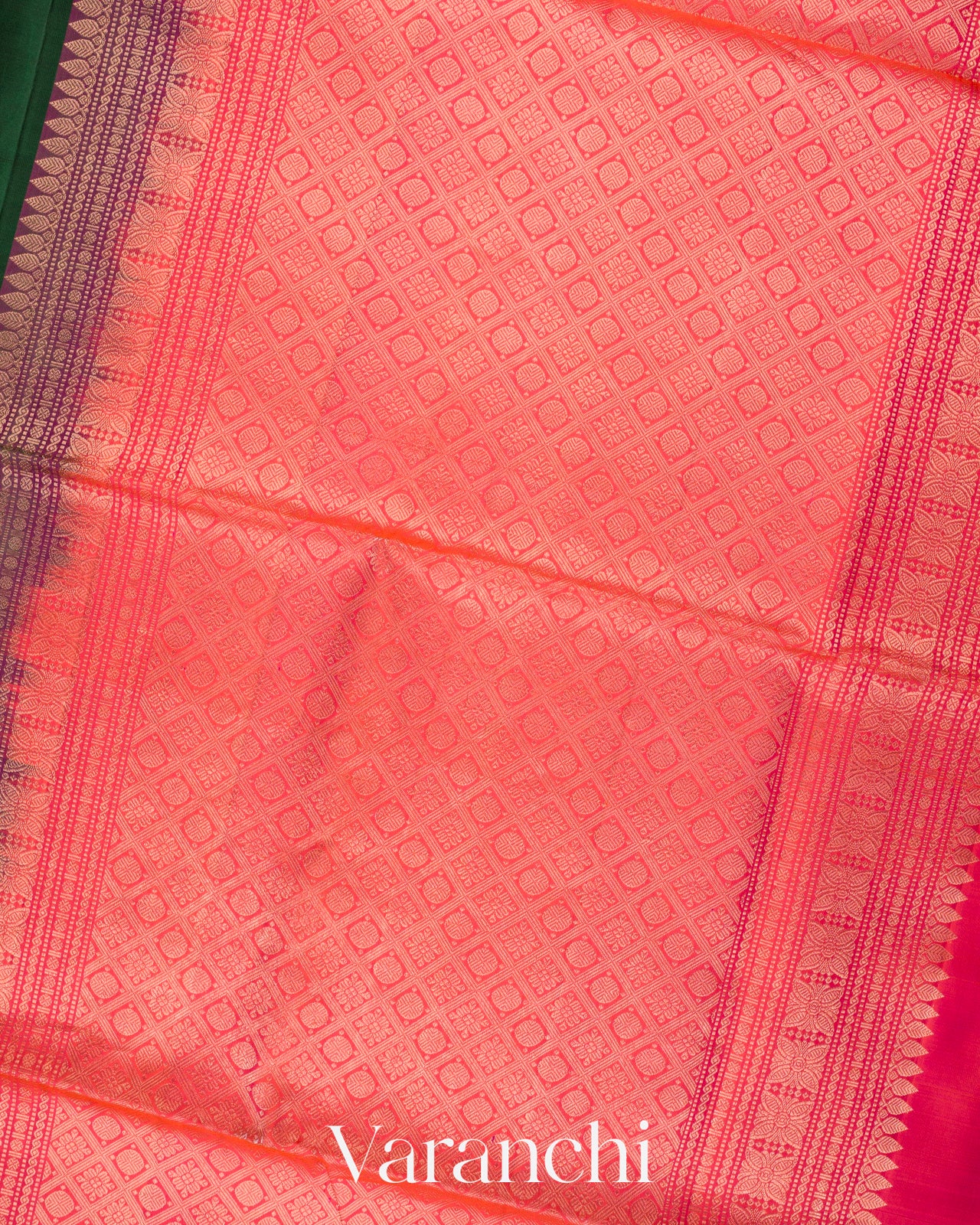 Deep Green Pure Soft Silk Handloom Saree