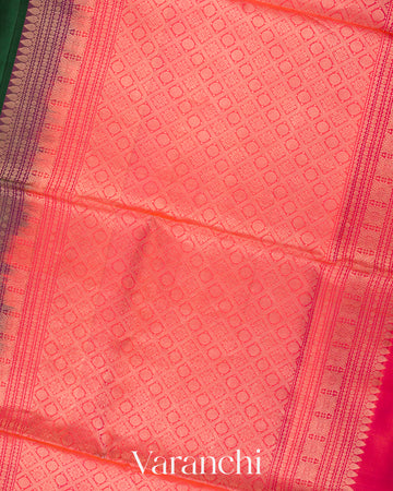 Deep Green Pure Soft Silk Handloom Saree