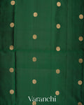 Deep Green Pure Soft Silk Handloom Saree
