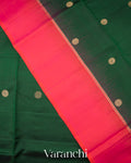 Deep Green Pure Soft Silk Handloom Saree